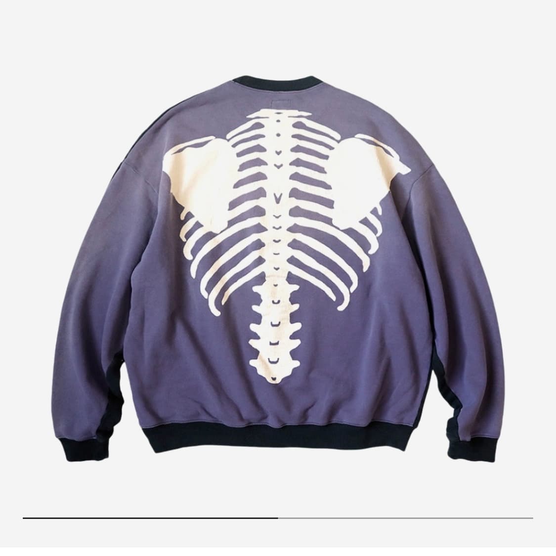 캐피탈 투톤 빅 플리스 스웻셔츠 블랙 퍼플 상품이미지1