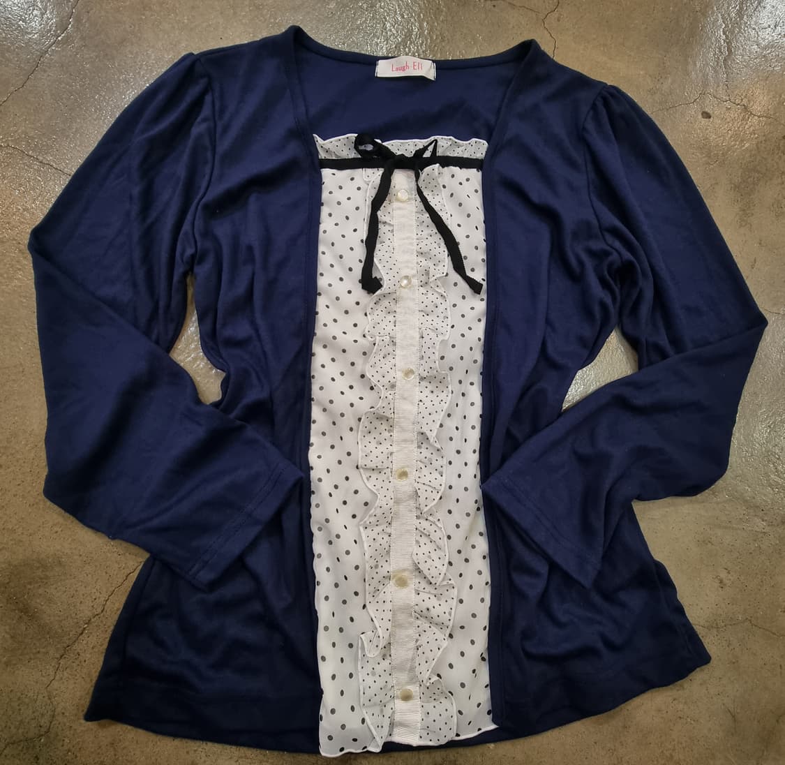 도트 프릴 레이어드 블라우스 상품이미지1