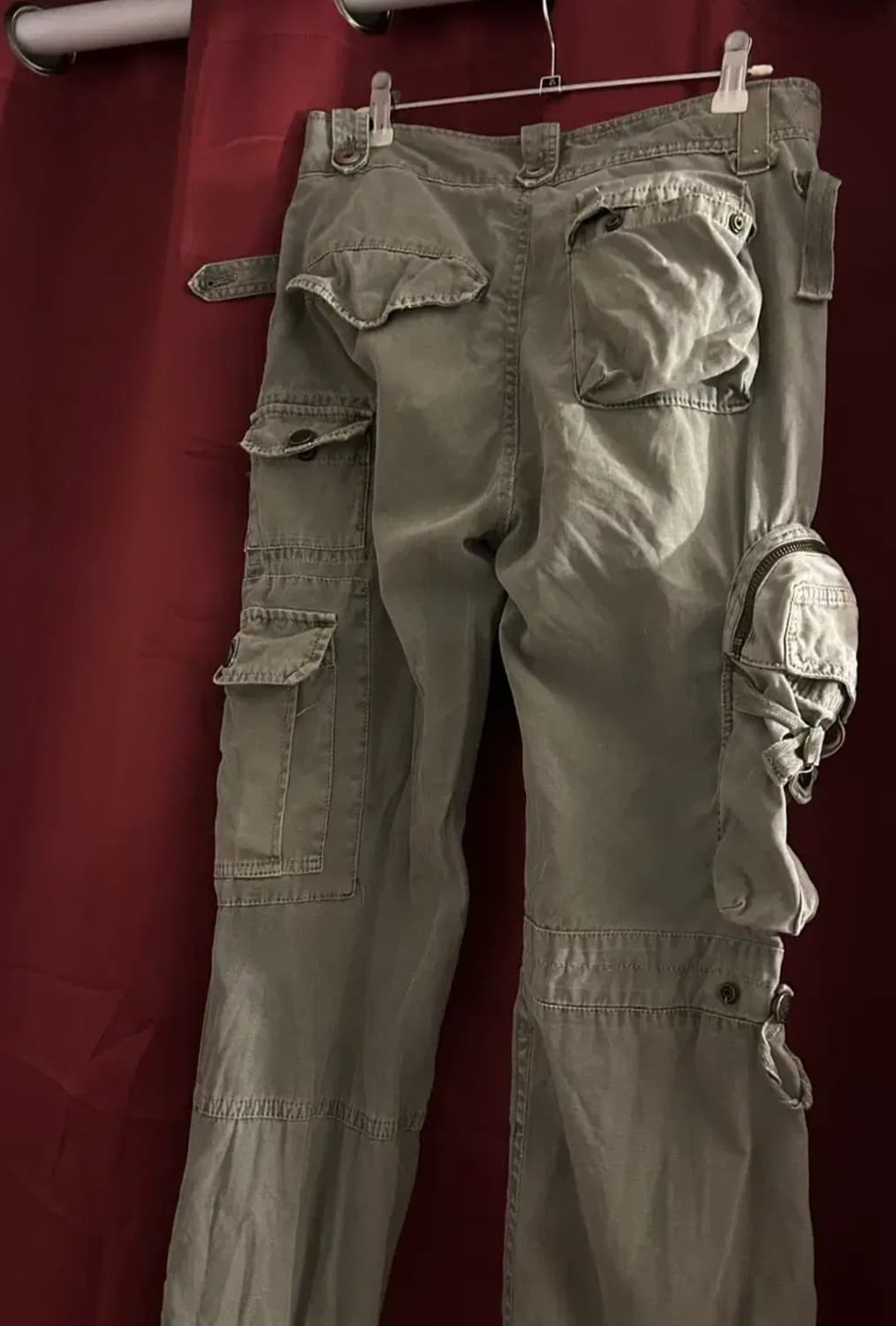 펑크 일본 빈티지 그런지 카키 카고 팬츠  상품이미지3