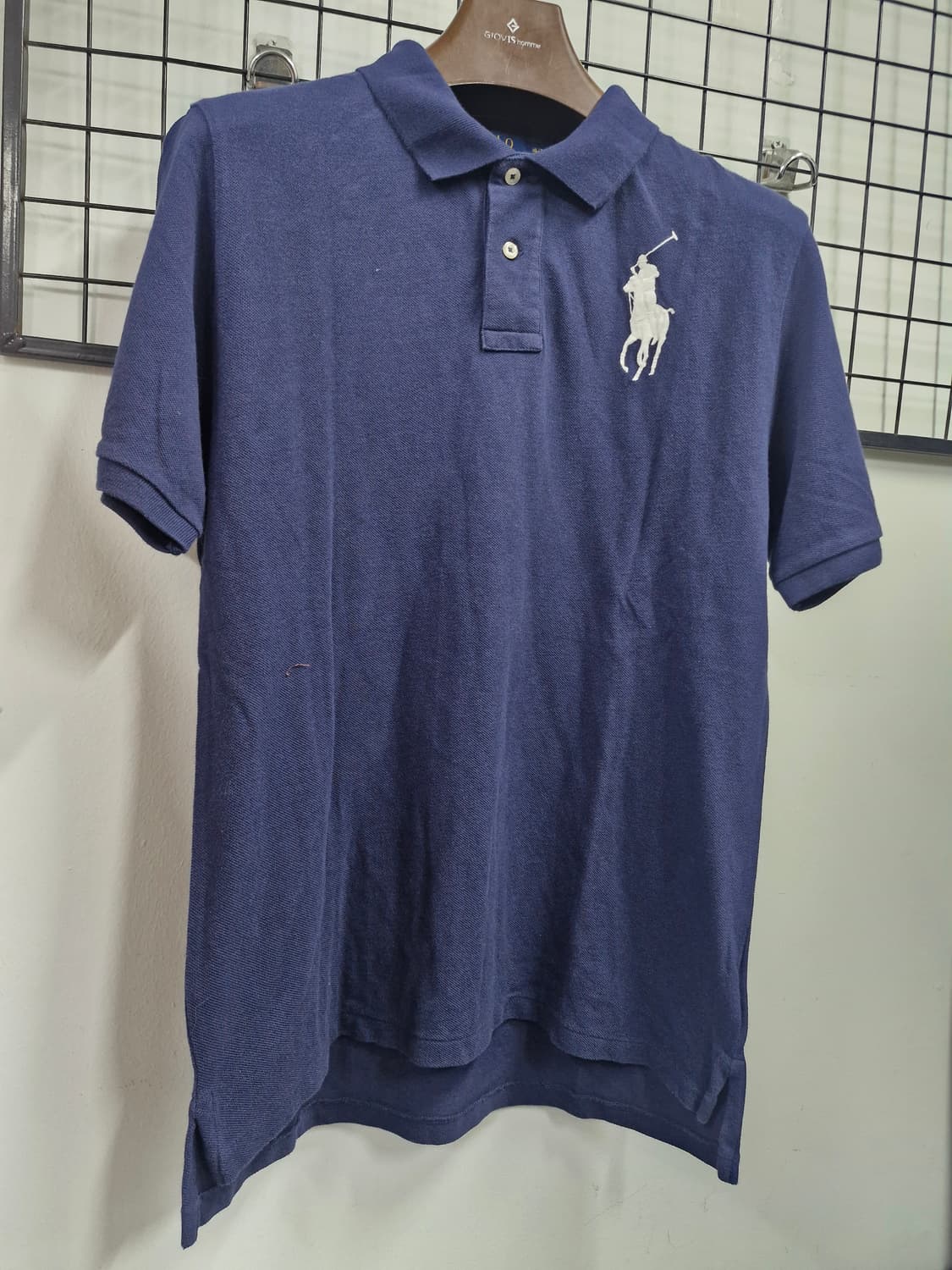 95M 폴로 랄프로렌 네이비 빅포니 카라 반팔티. 상품이미지2