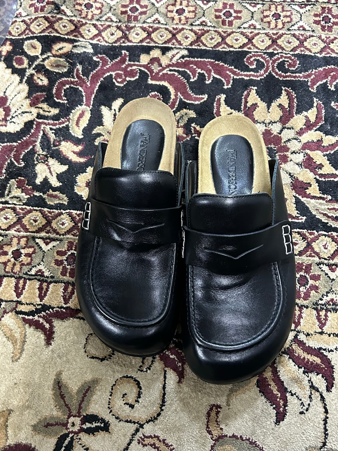 JW 앤더슨 블랙 가죽 뮬 37 상품이미지1