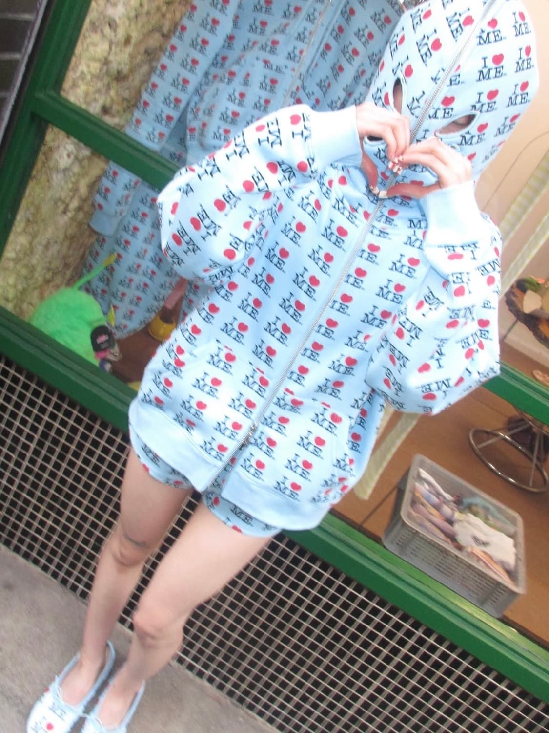 I ♡ ME 스카이블루 후드집업 상품이미지2