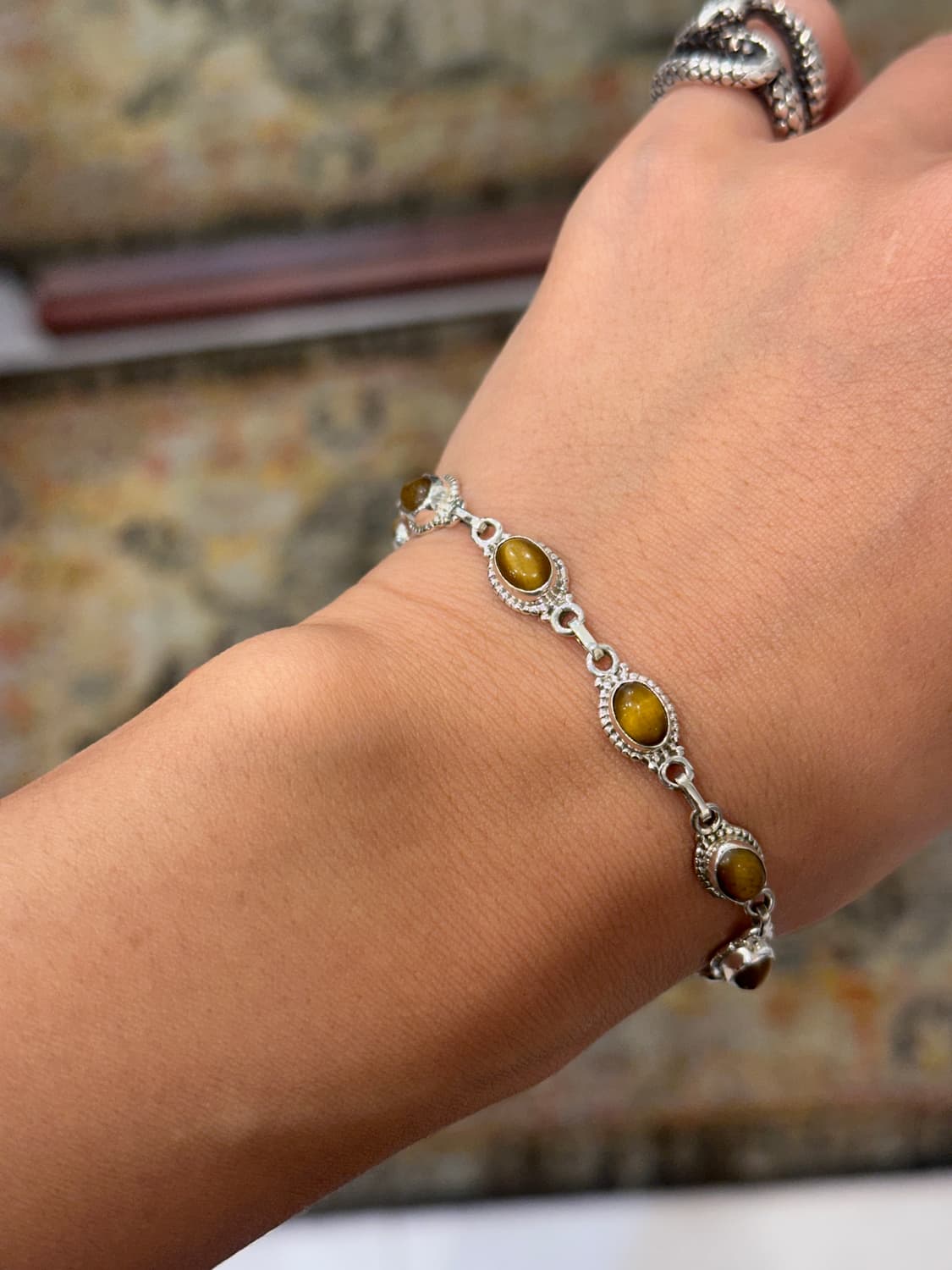 Tiger-eyes 925silver bracelet 상품이미지7