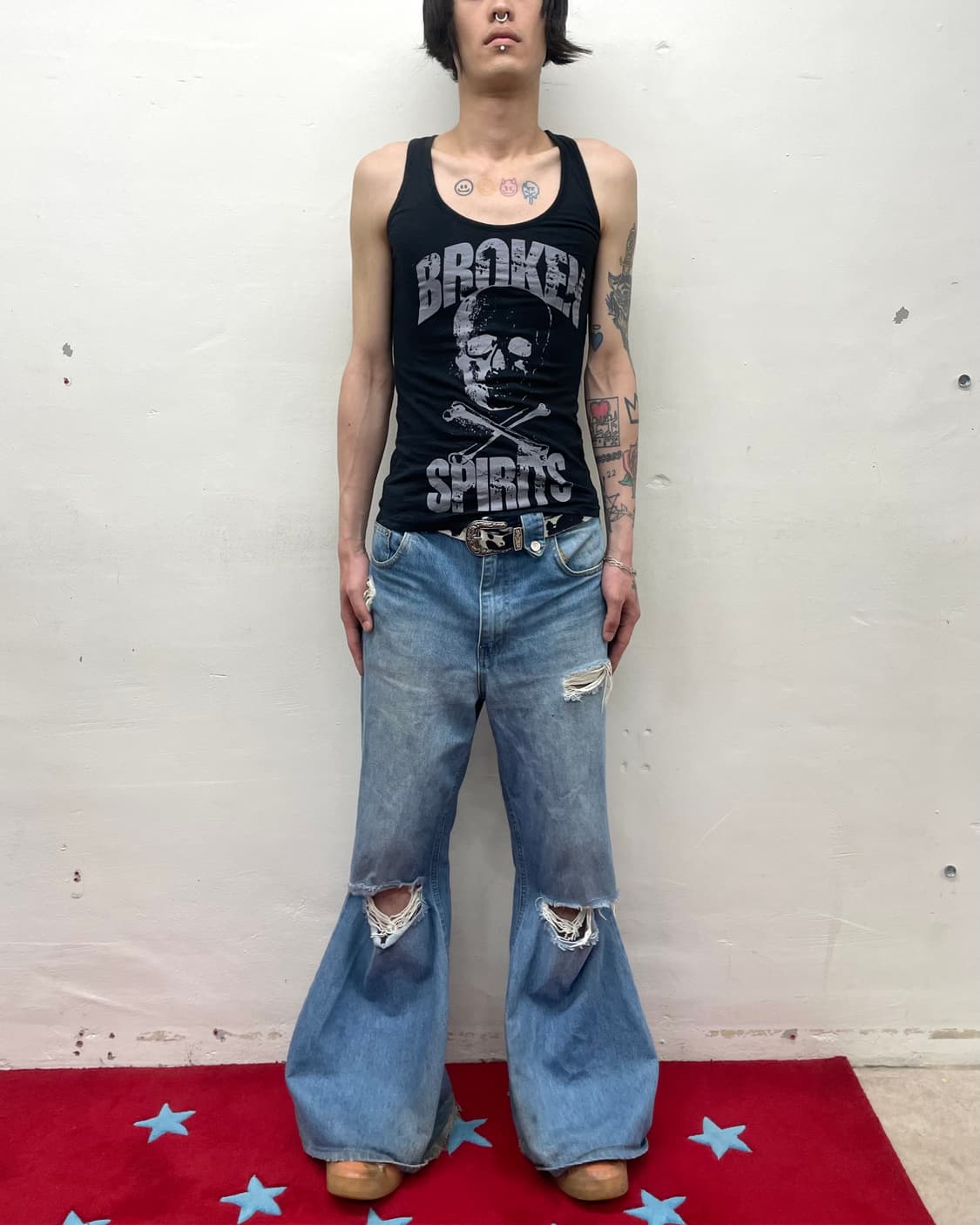 Big skull, broken black sleeveless 상품이미지4