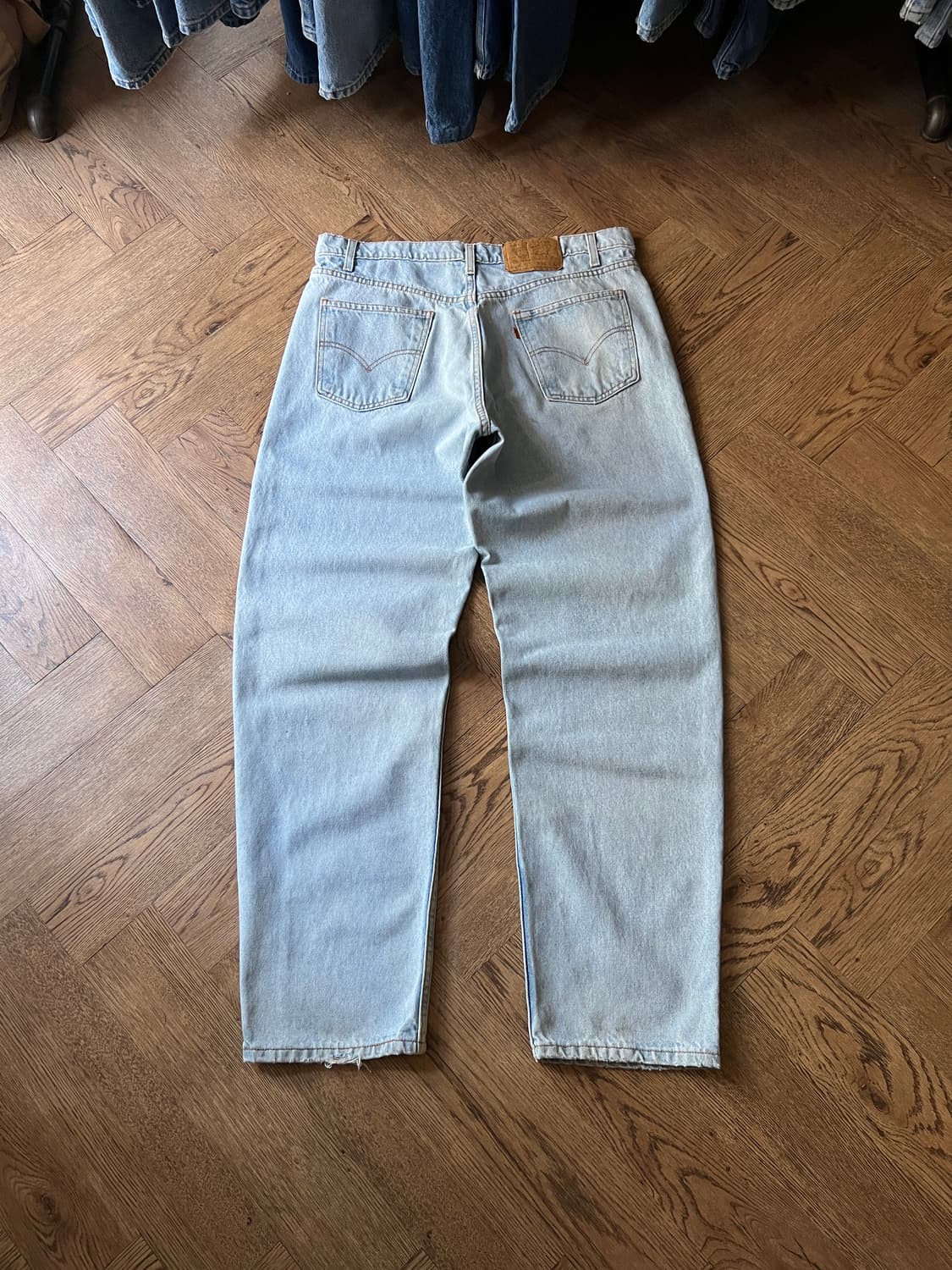 [36]90's 리바이스 USA 550 오렌지탭 라이트블루 데님 팬츠 상품이미지2