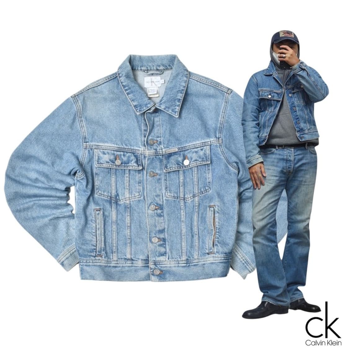 90S 캘빈클라인 데님 트러커 청자켓 N1152 상품이미지1