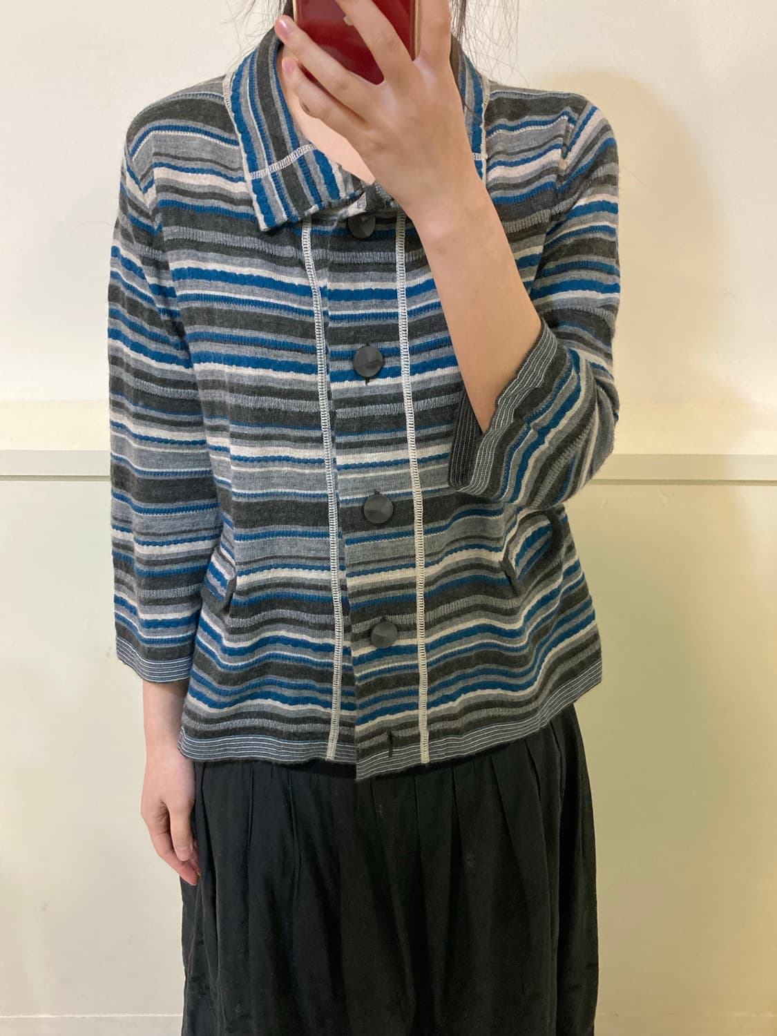 울 30% 레이어드 스트라이프 가디건 상품이미지9
