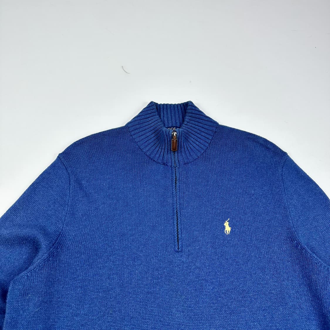 폴로 랄프로렌 클래식 반집업 니트 블루 L 상품이미지2