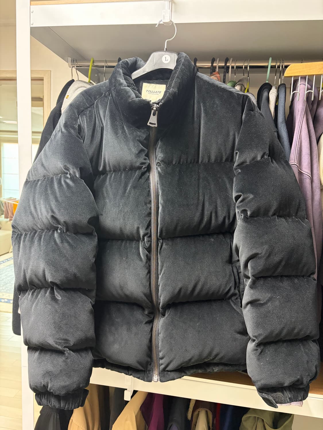 틸레이트 벨벳 다운 자켓 L사이즈 팝니다 상품이미지1