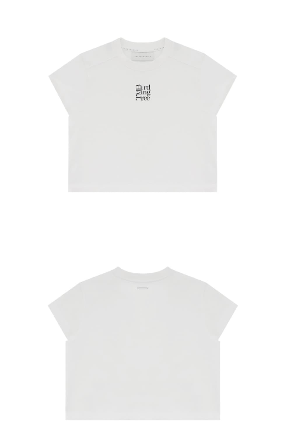 트리밍버드 스몰 스퀘어 로고 티셔츠 화이트 상품이미지4