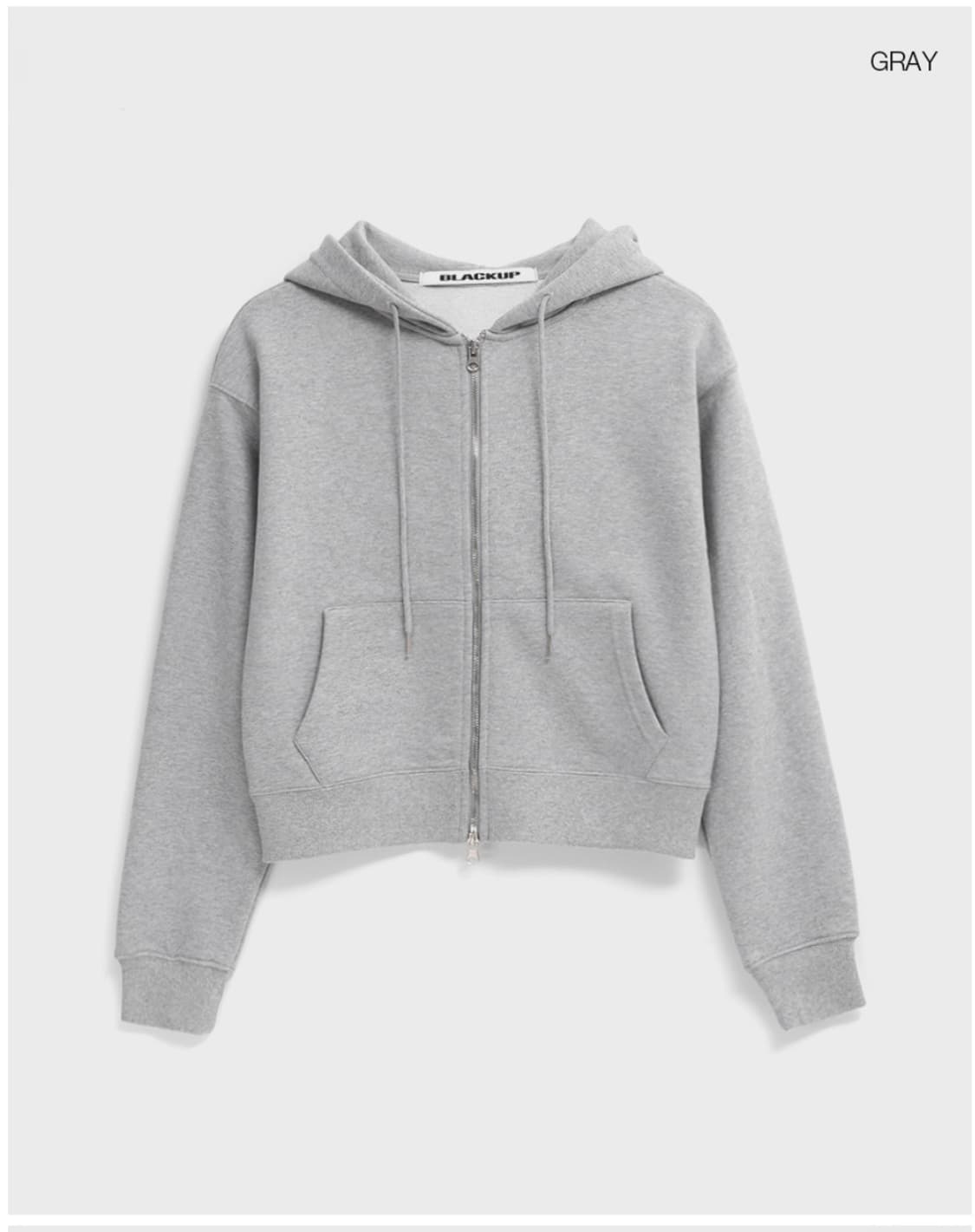 블랙업 B-BASIC 헤비코튼 후드집업 그레이 상품이미지1