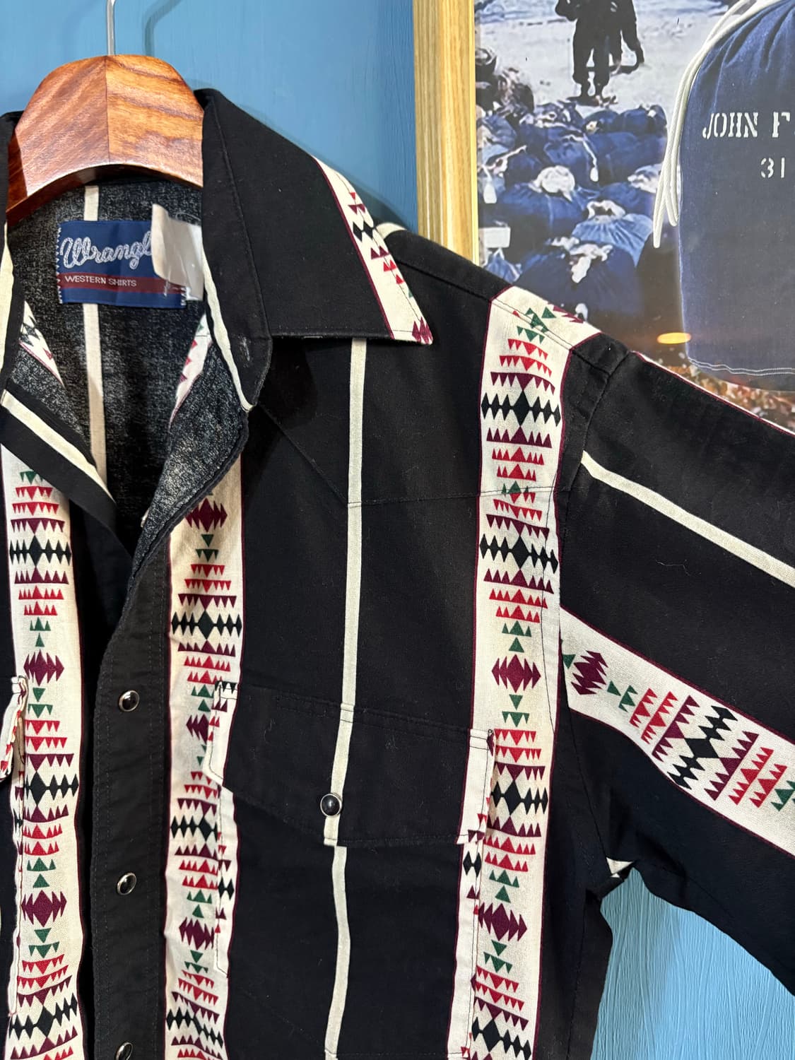 90‘s Wrangler Black Western Fit Shirt 상품이미지2