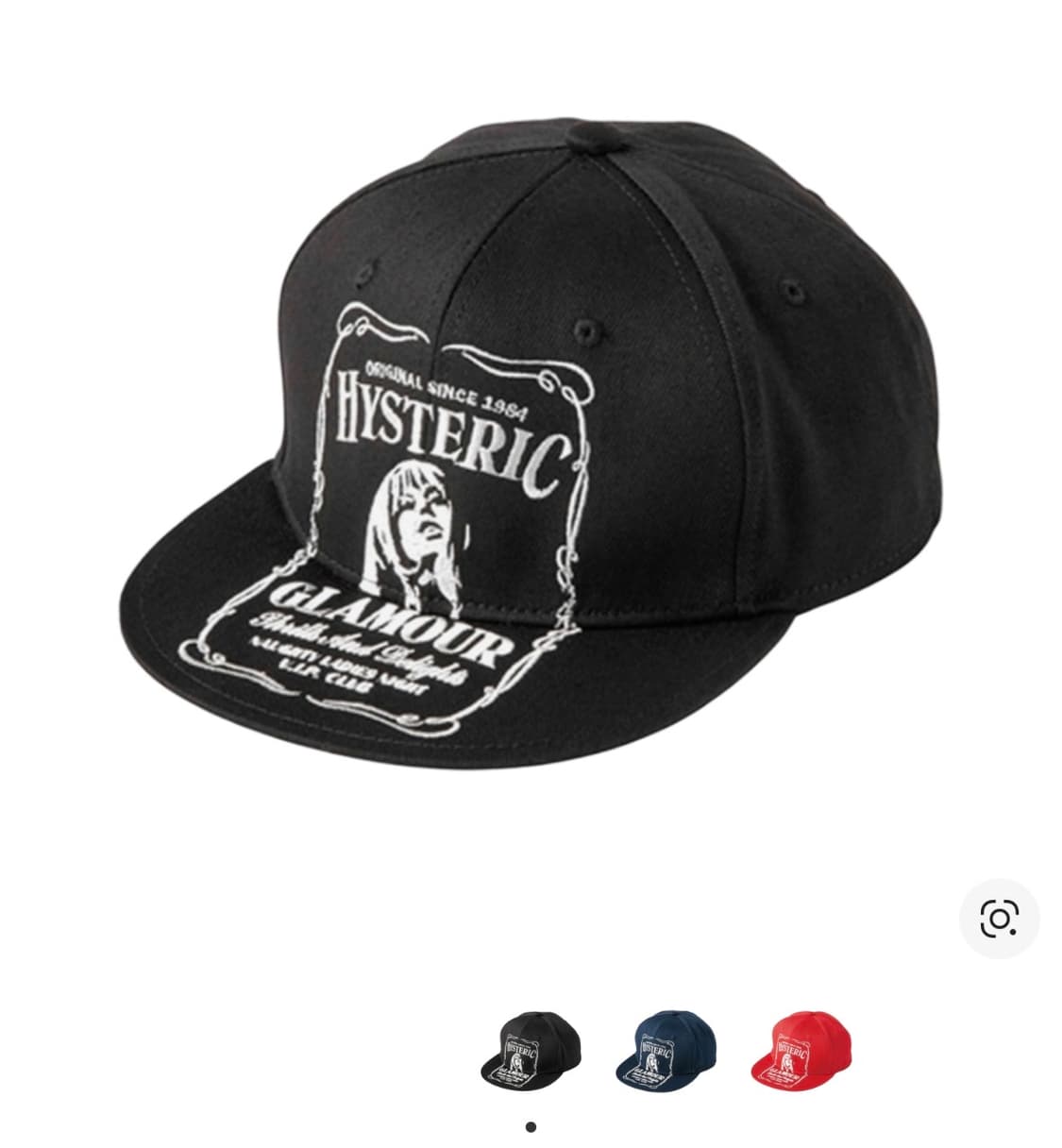 히스테릭 글래머 HYS 위스키 자수 캡 블랙 상품이미지1