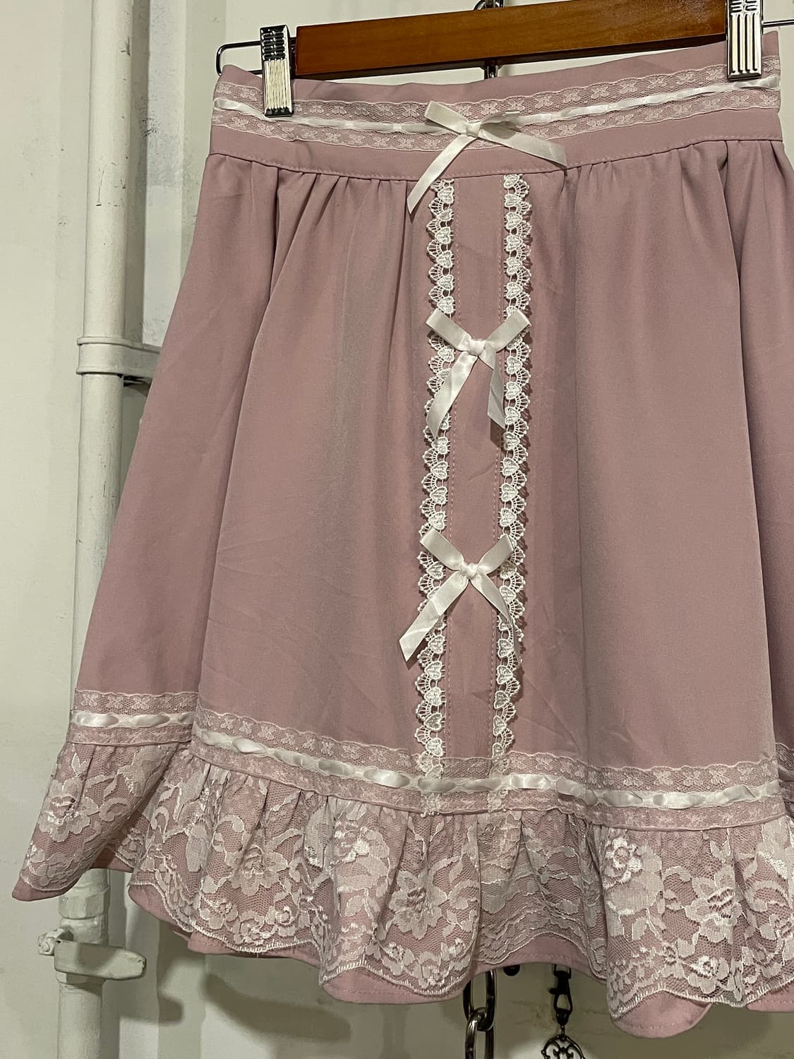 리본 레이스 핑크 스커트 러블리 갸루 상품이미지3