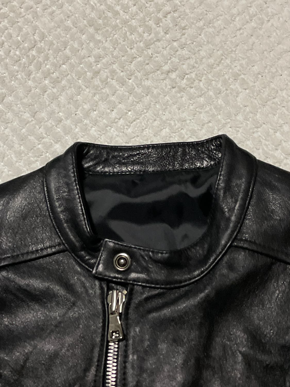 웨스턴 무드 이태리 램스킨 양가죽 바이커 레더 자켓 상품이미지5