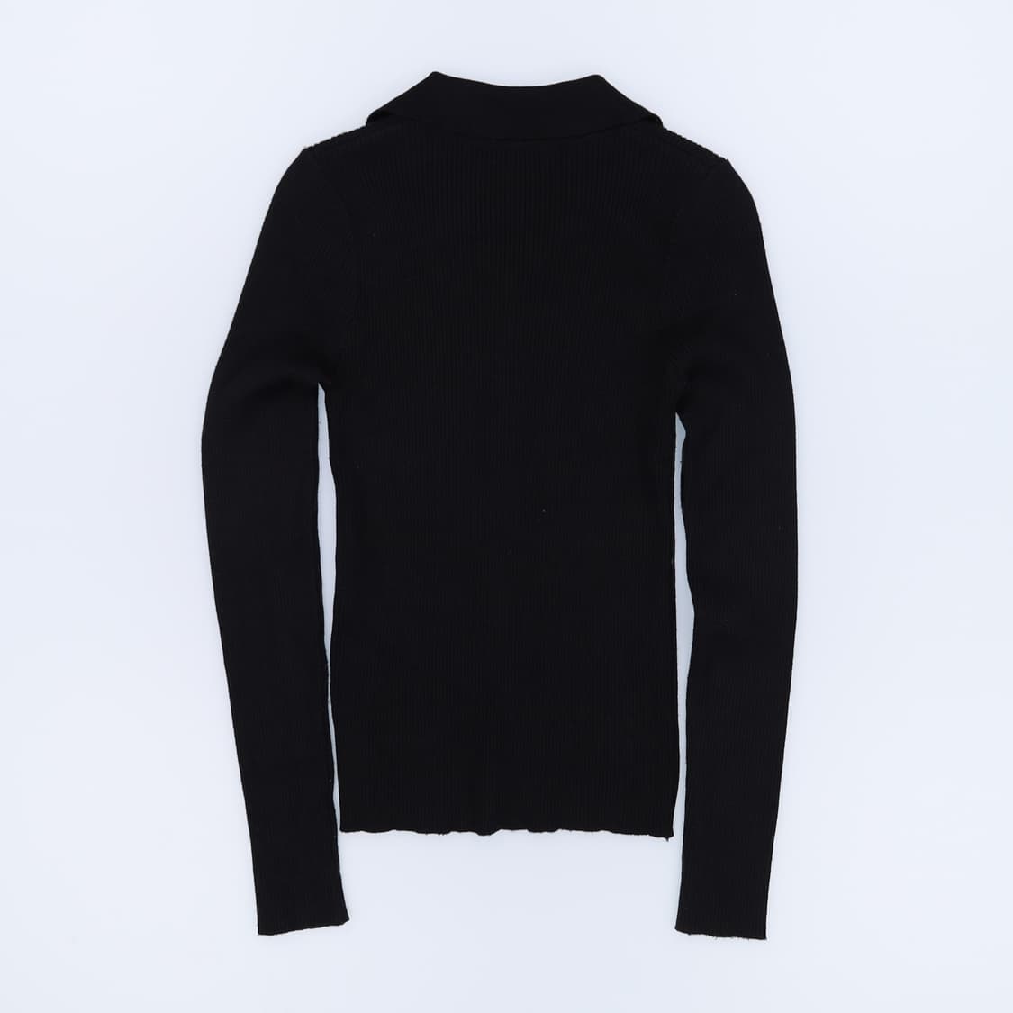 [S] 플라스틱아일랜드 여성 카라 골지 니트 블랙 3908 상품이미지2