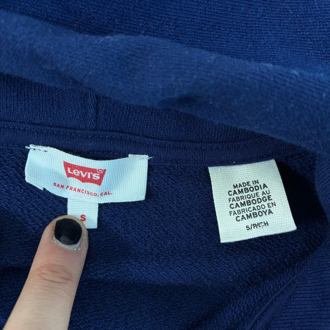 Levi's  리바이스 스펠아웃 빅로고 네이비 후드집업  상품이미지5