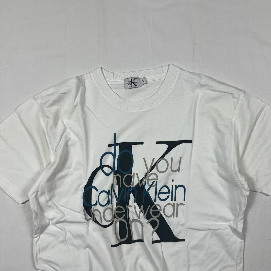 90‘s 캘빈클라인 ck 로고 프린트 반팔티 상품이미지2