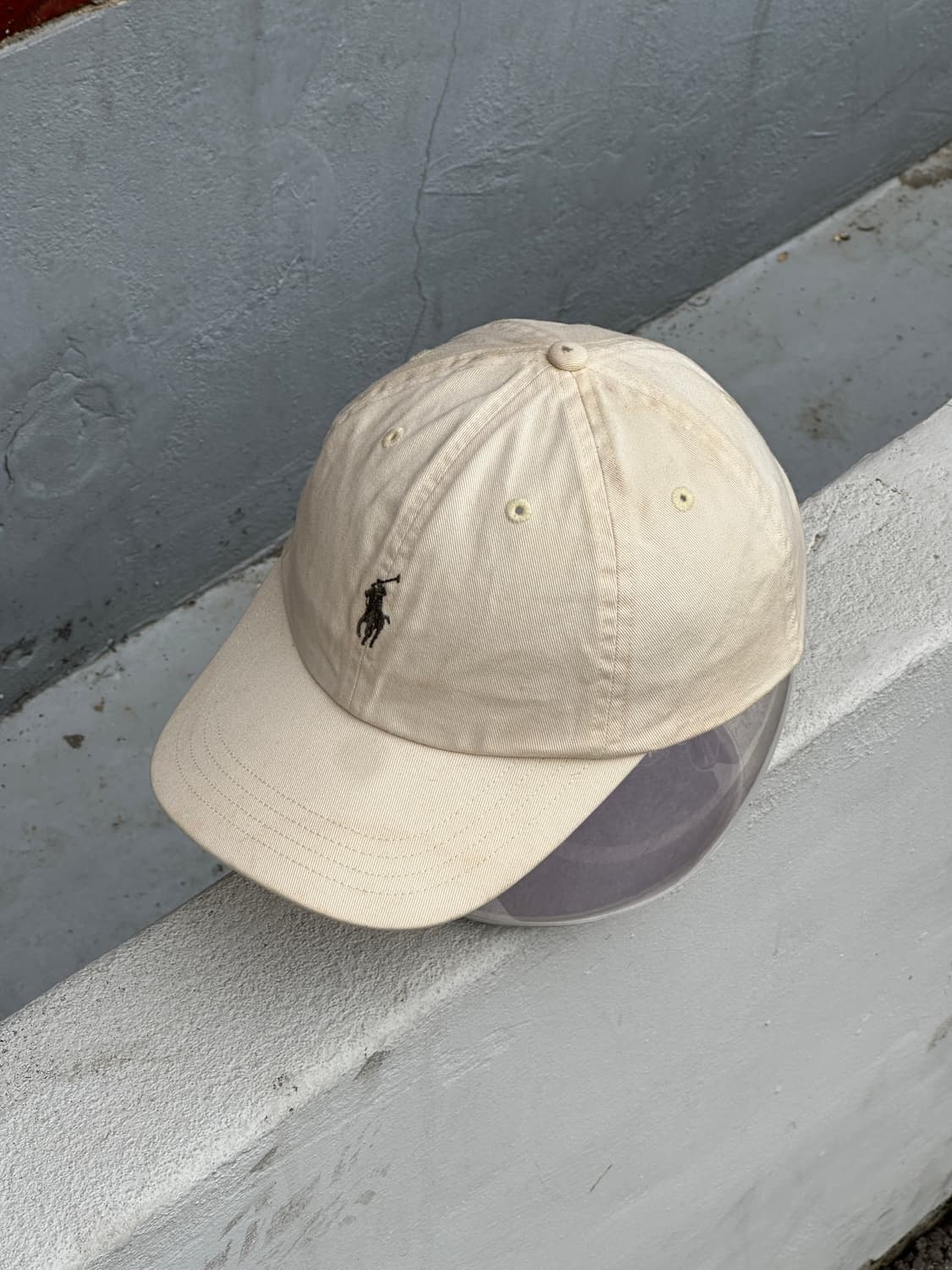 [M] 90s 폴로 랄프로렌 아이보리 볼캡 모자 상품이미지2