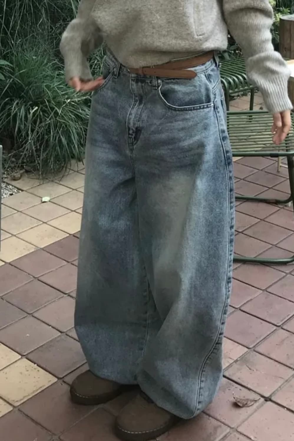 119메이드 벌룬 데님 워싱 와이드팬츠 M 상품이미지1