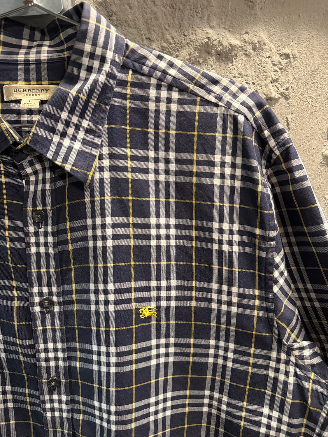 L 버버리 BURBERRY 런던 체크 반팔 셔츠 네이비 상품이미지3