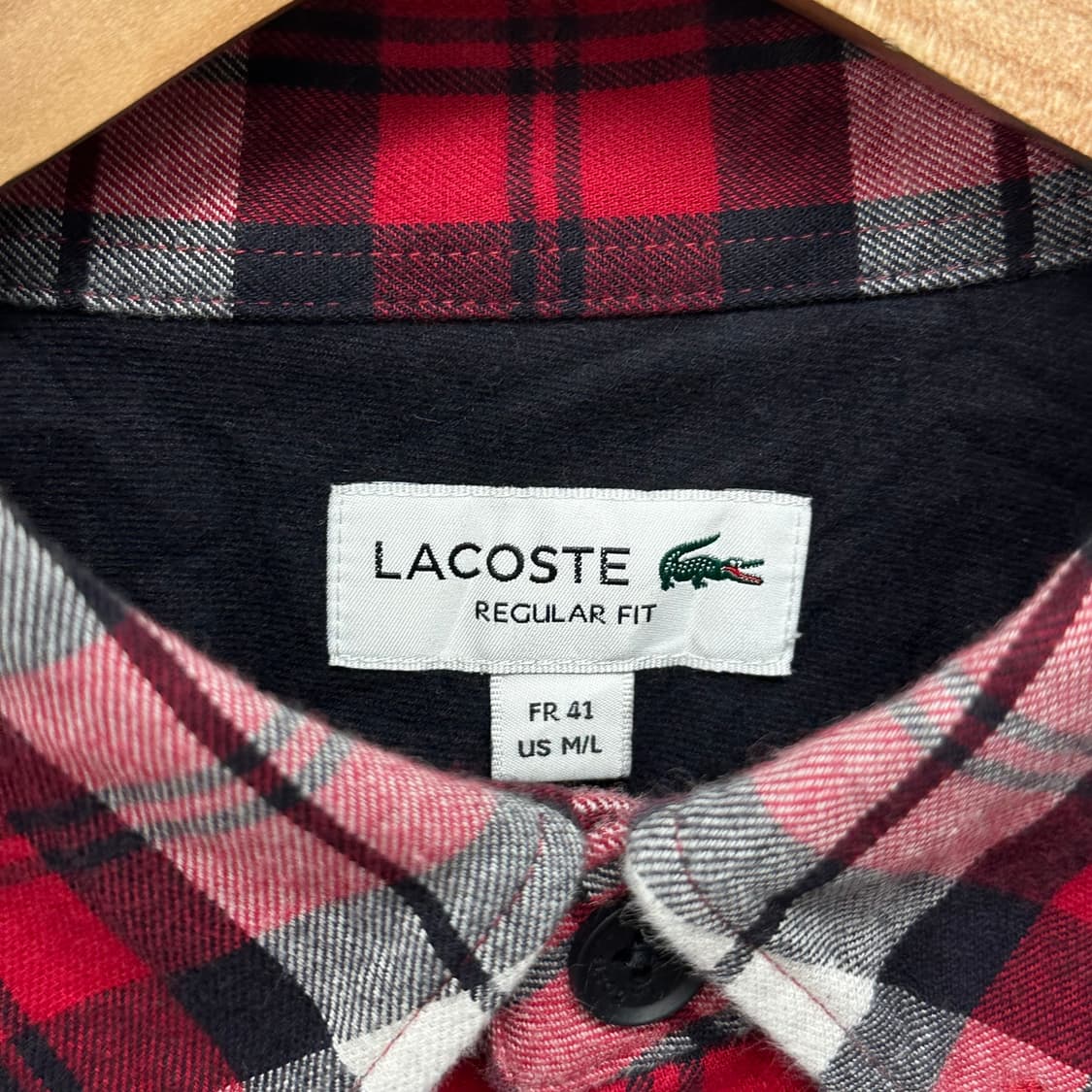 라코스테 헤비코튼 로고 체크 셔츠 상품이미지5