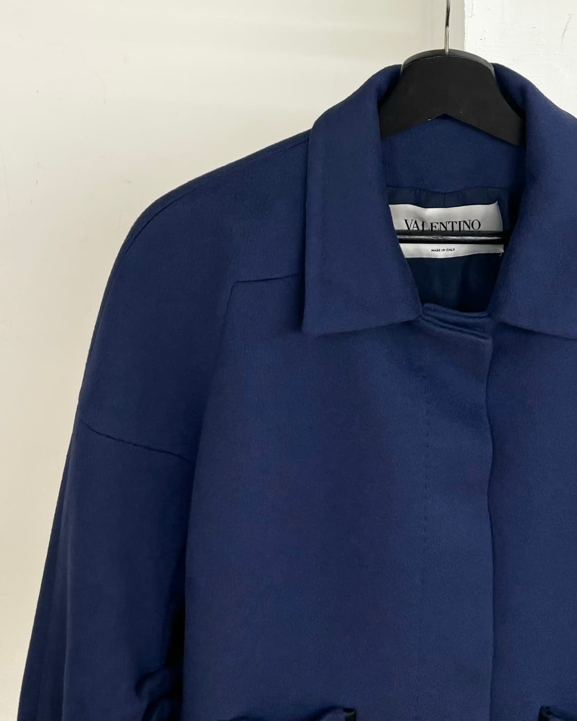 발렌티노 딥 블루 더블 레이어 울 캐시미어 숏 자켓 상품이미지3