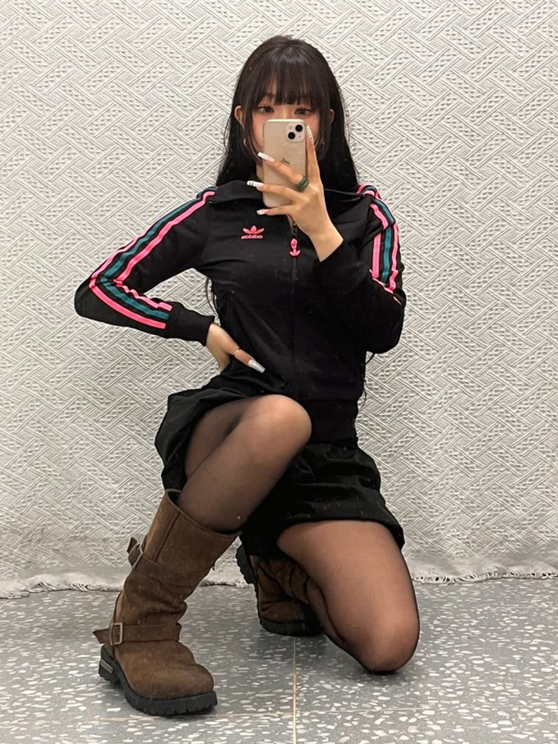 아디다스 Y2K 대장급 스트릿 펑크 키치핑크 져지 집업 85 C10731 상품이미지1