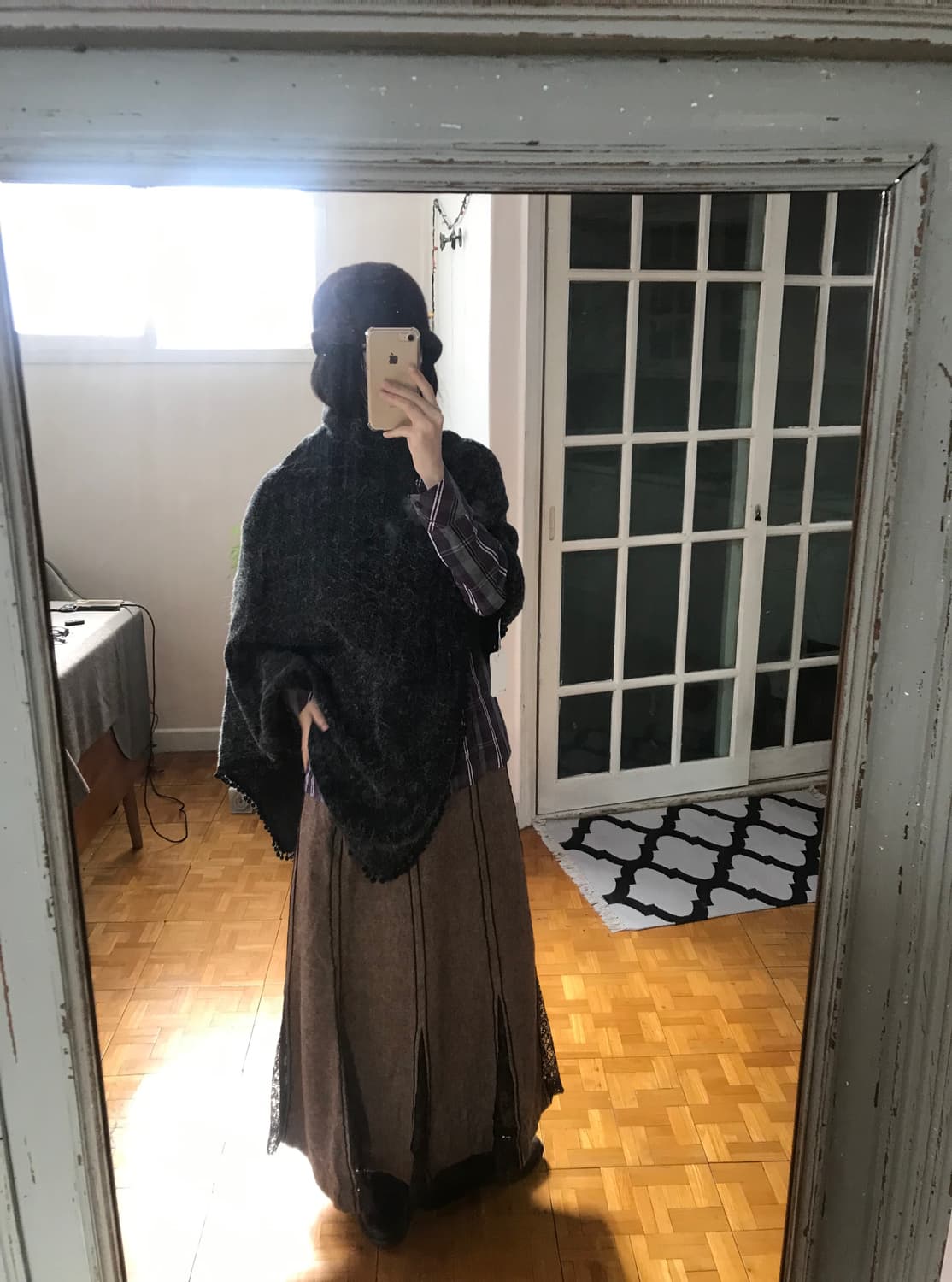 vintage turtle neck charcoal cape 상품이미지3