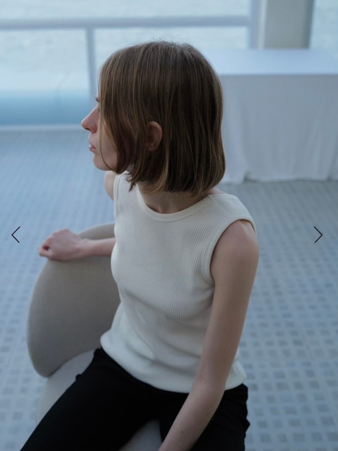 LE17SEPTEMBRE COY TOP in COTTON 슬리브리스 상품이미지2