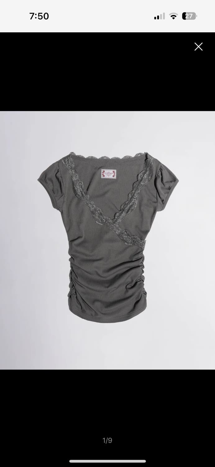 새상품) 스컬프터 레이스 트림 랩 티 차콜 S 상품이미지1