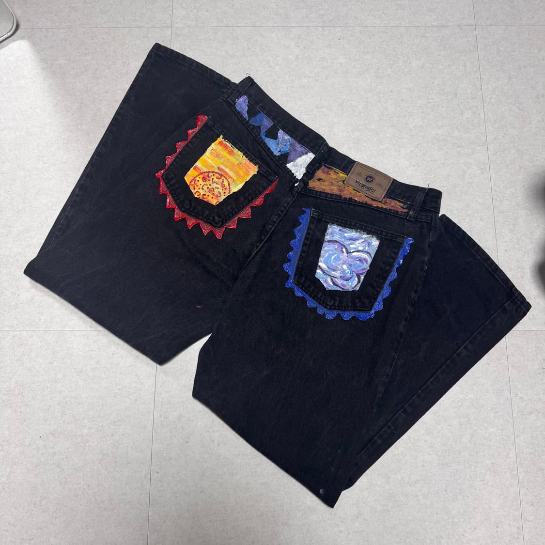 랭글러 후면 아트피스 데님팬츠 상품이미지1