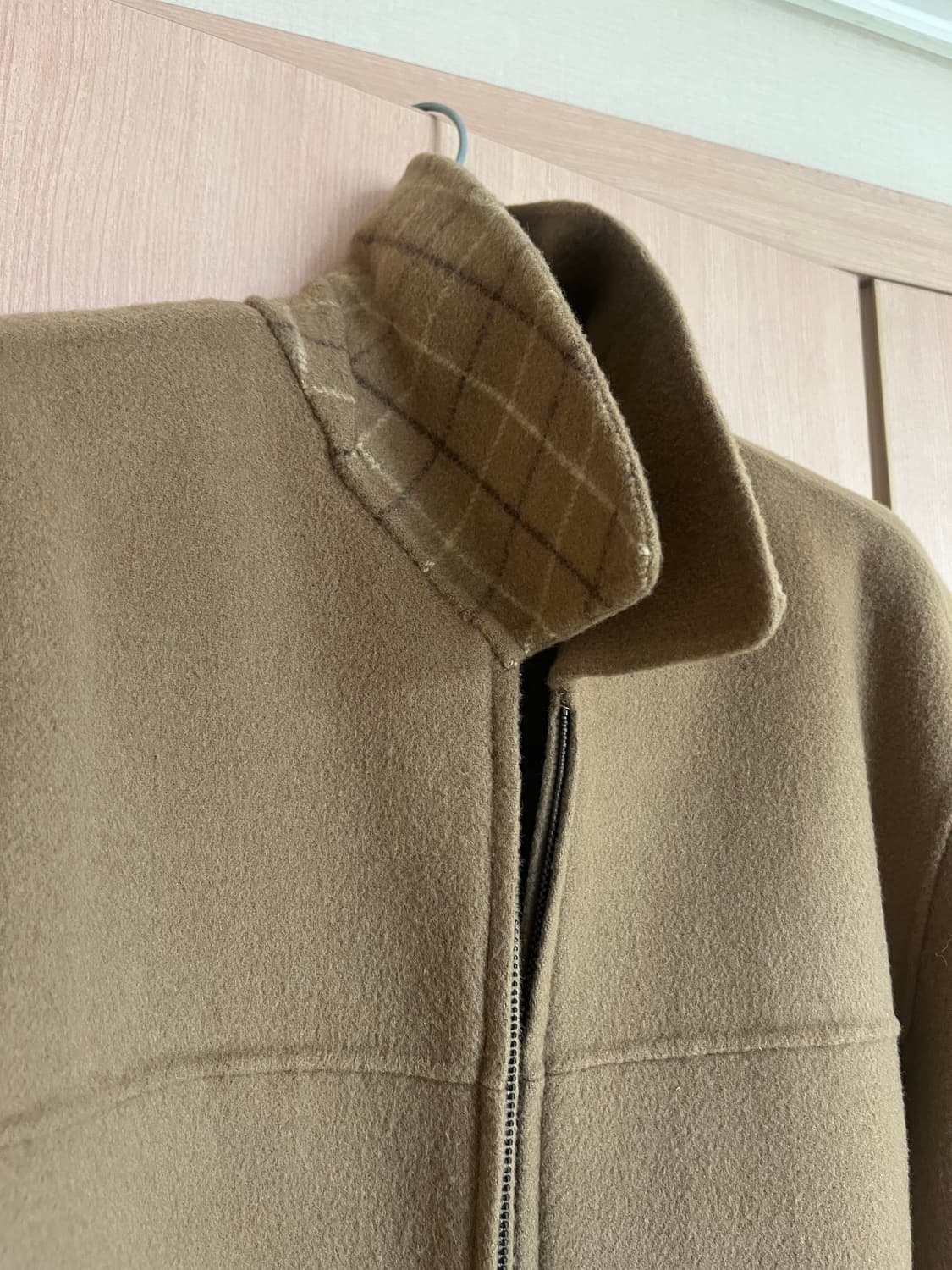 빈티지 울 블루종 자켓 베이지 L 상품이미지3