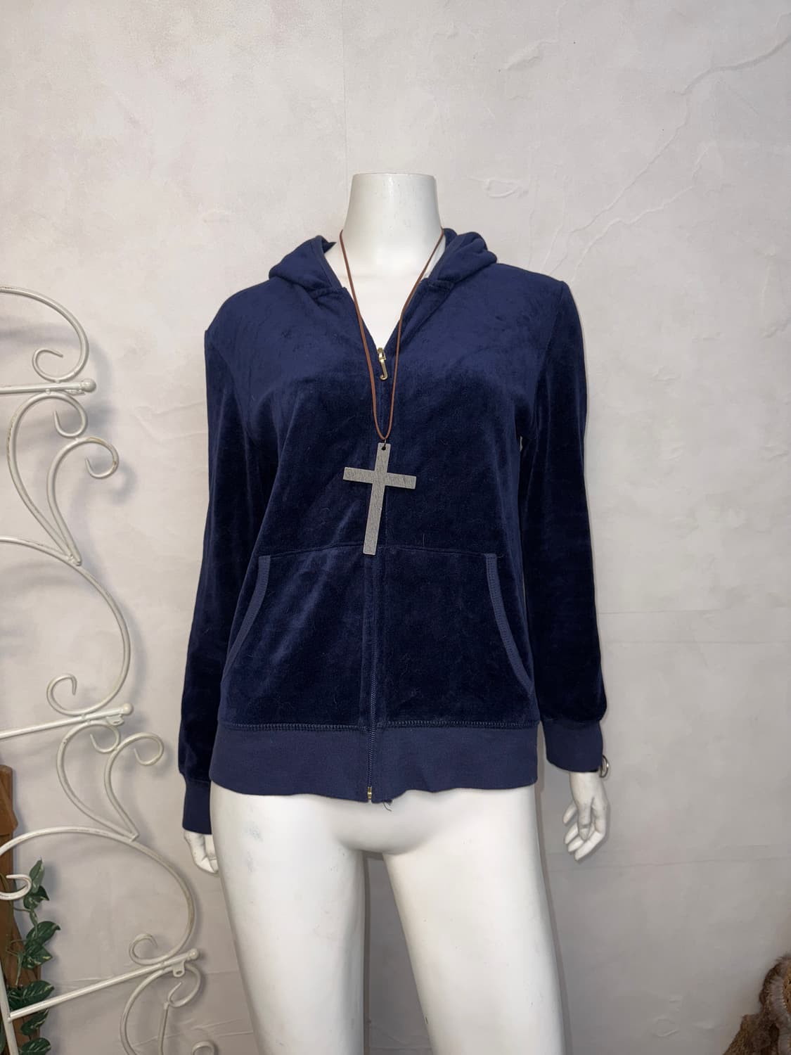 Juicy Couture navy cubic velvet 후드집업 상품이미지6