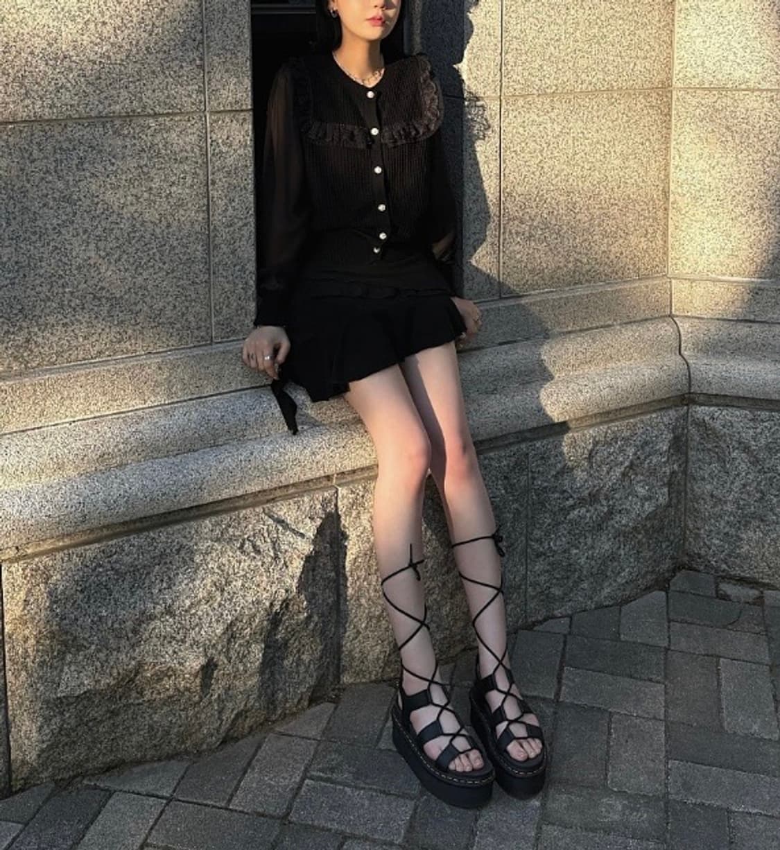 닥터마틴 나틸라 아테나 레더 글래디에이터 플랫폼 가죽 샌들 블랙 상품이미지7