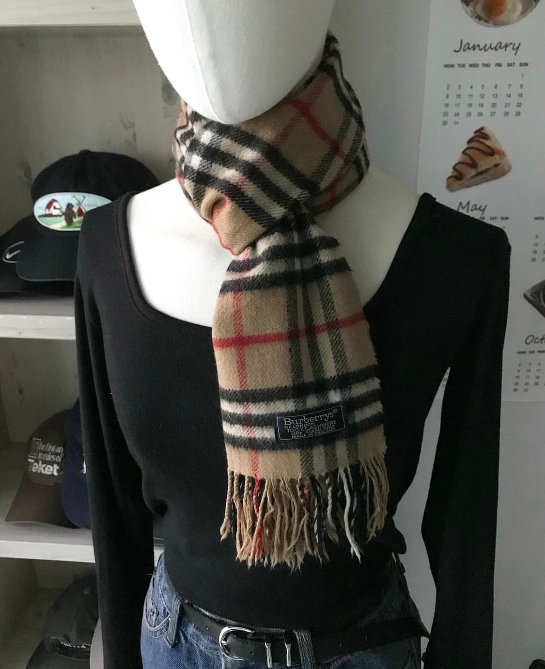 버버리 노바체크 캐시미어 머플러 상품이미지1