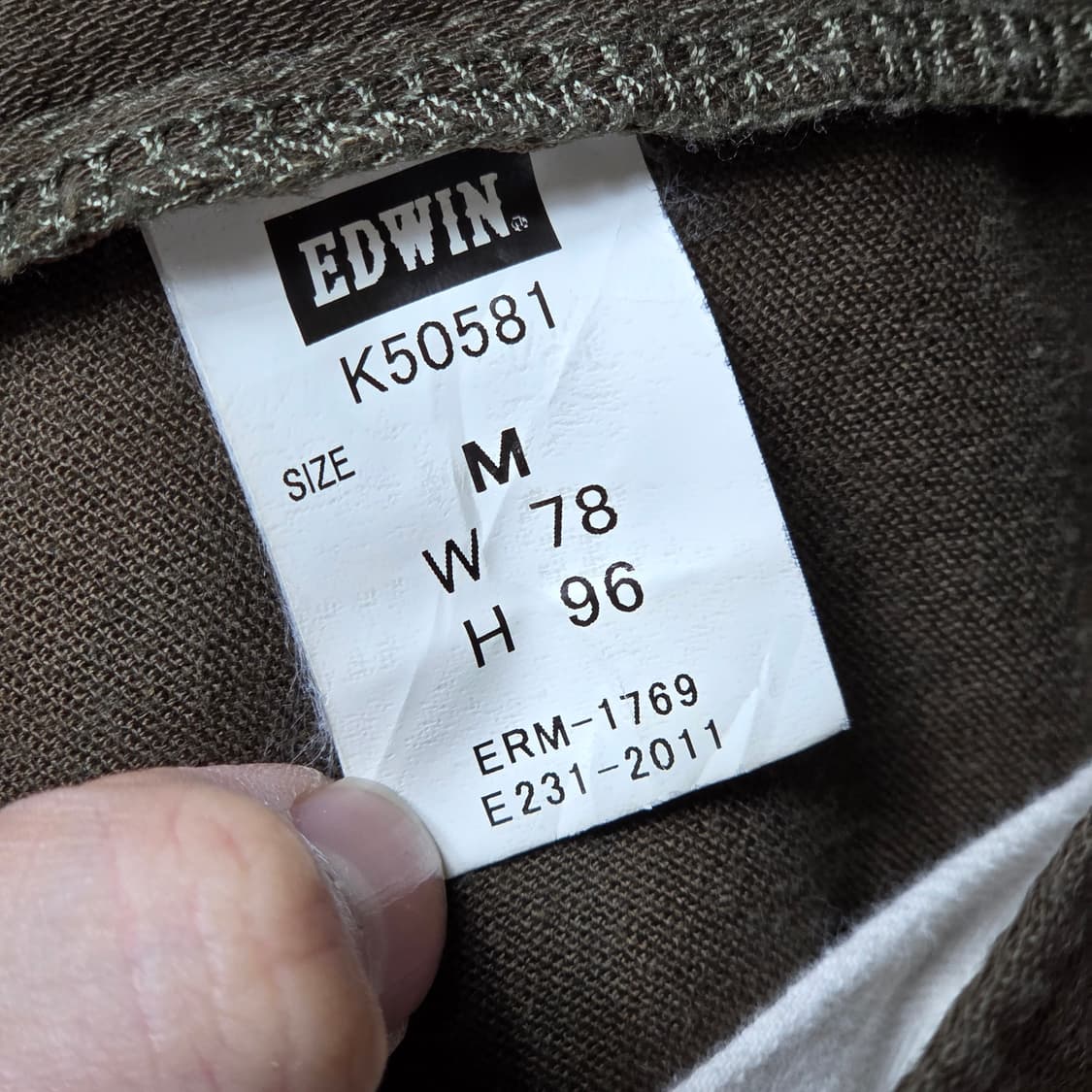 JPN 에드윈 카키 밀리터리 카고 팬츠 상품이미지9