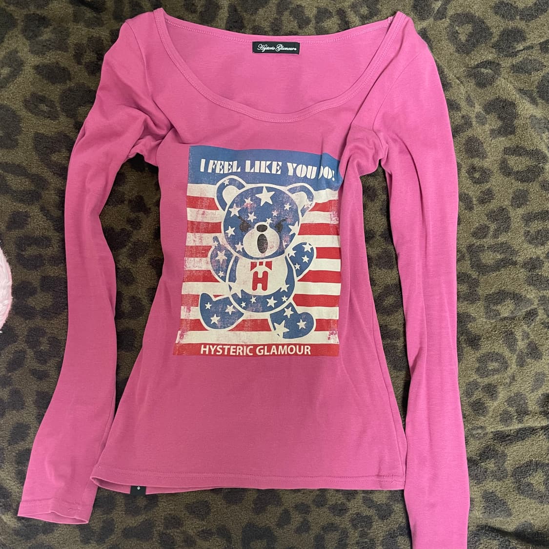 히스테릭글래머 퍽베어 성조기 롱슬리브 티셔츠 오네갸루  상품이미지1