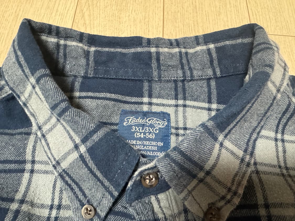 빈티지 Faded Glory 네이비 그레이 플란넬셔츠 상품이미지4