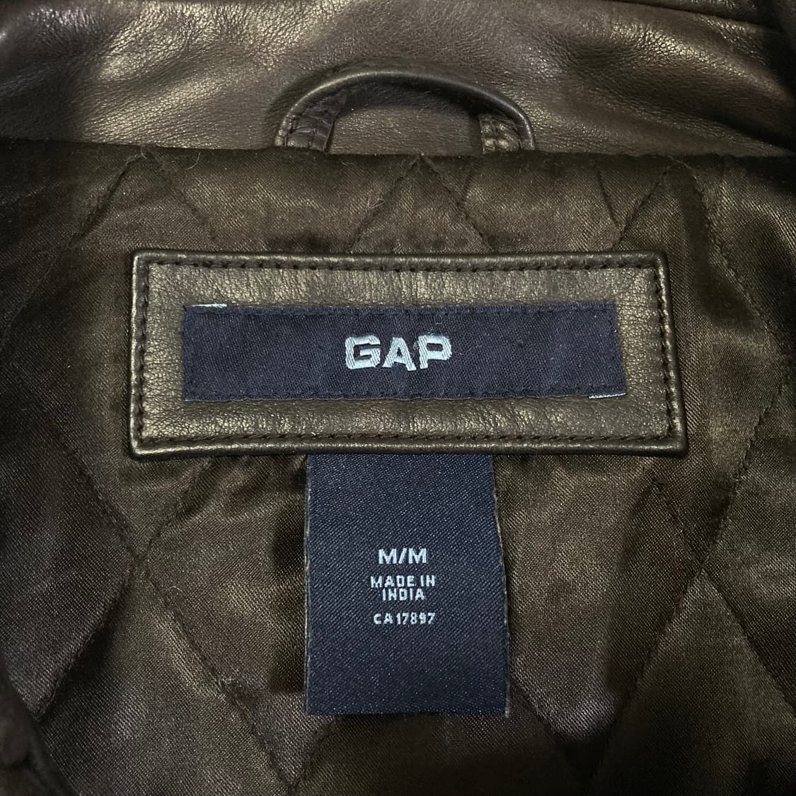 (M) 00s 갭 레더 카코트 다크 브라운 올드갭 상품이미지8
