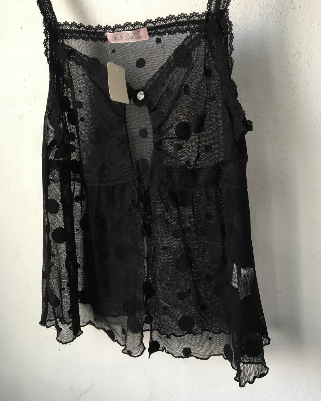 Dot pattern see through mesh sleeveless 상품이미지3