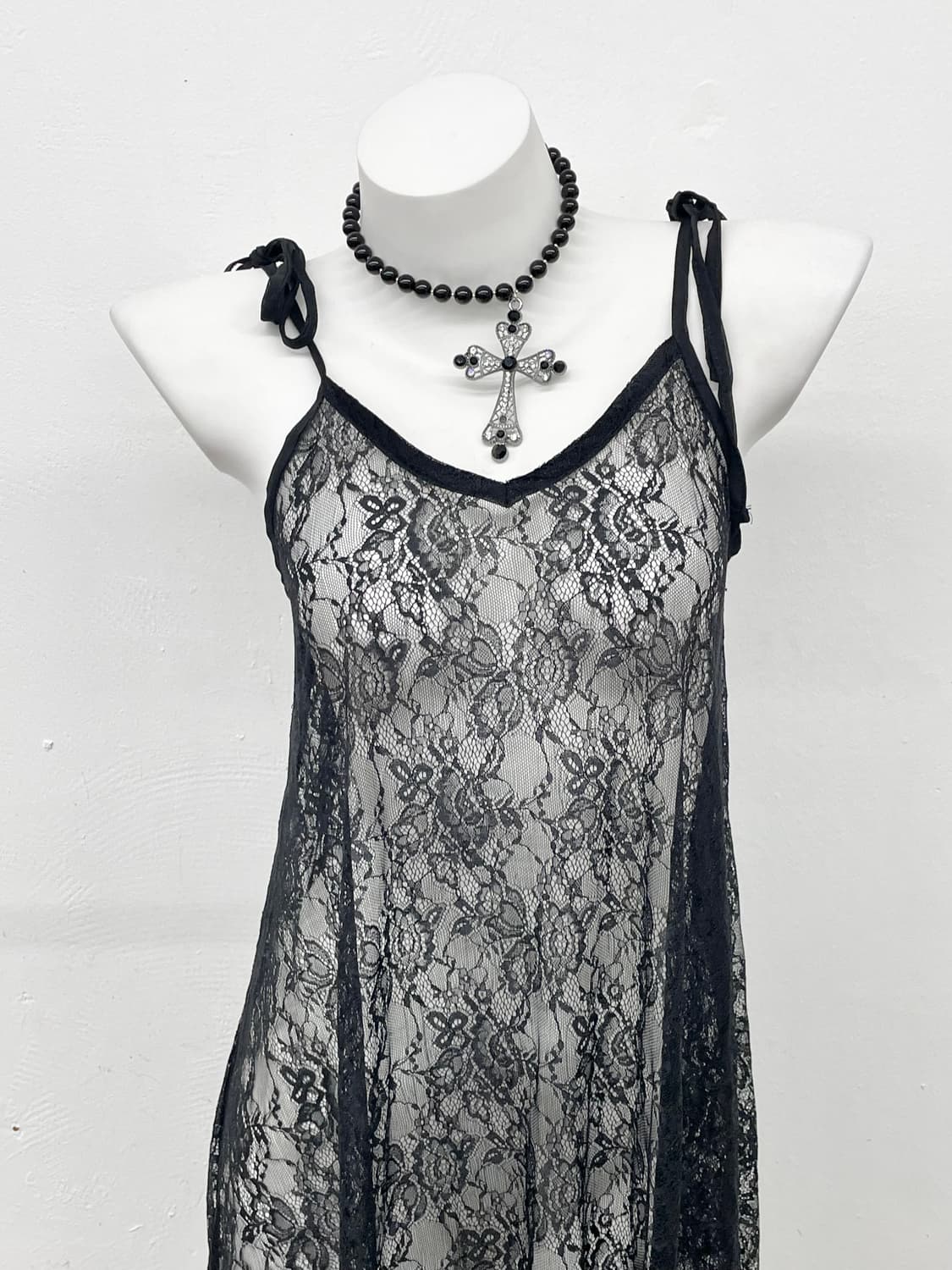 블랙 레이스 레이어드 슬립 상품이미지2