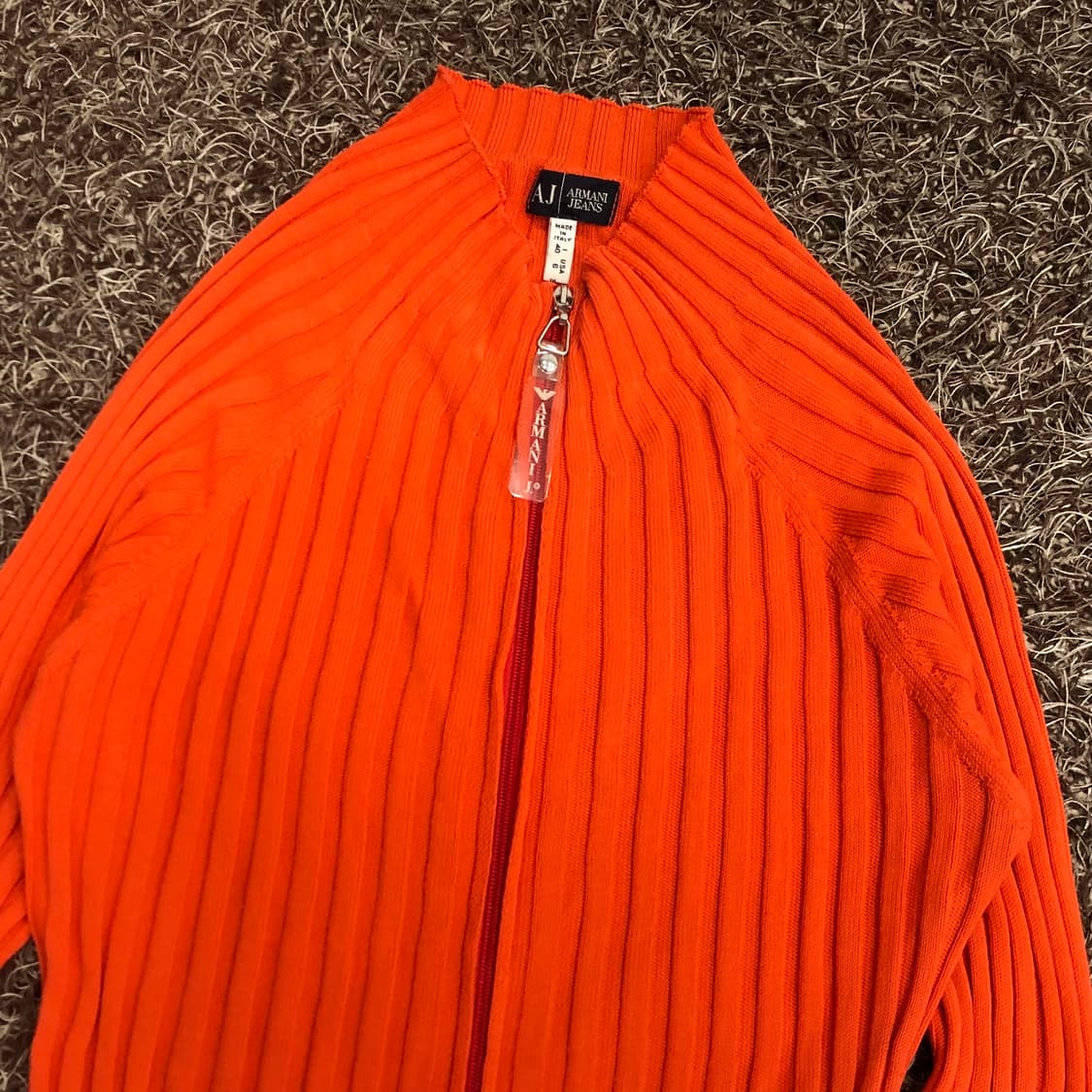 아르마니 진 여성 투웨이 슬림핏 니트 집업 상품이미지2