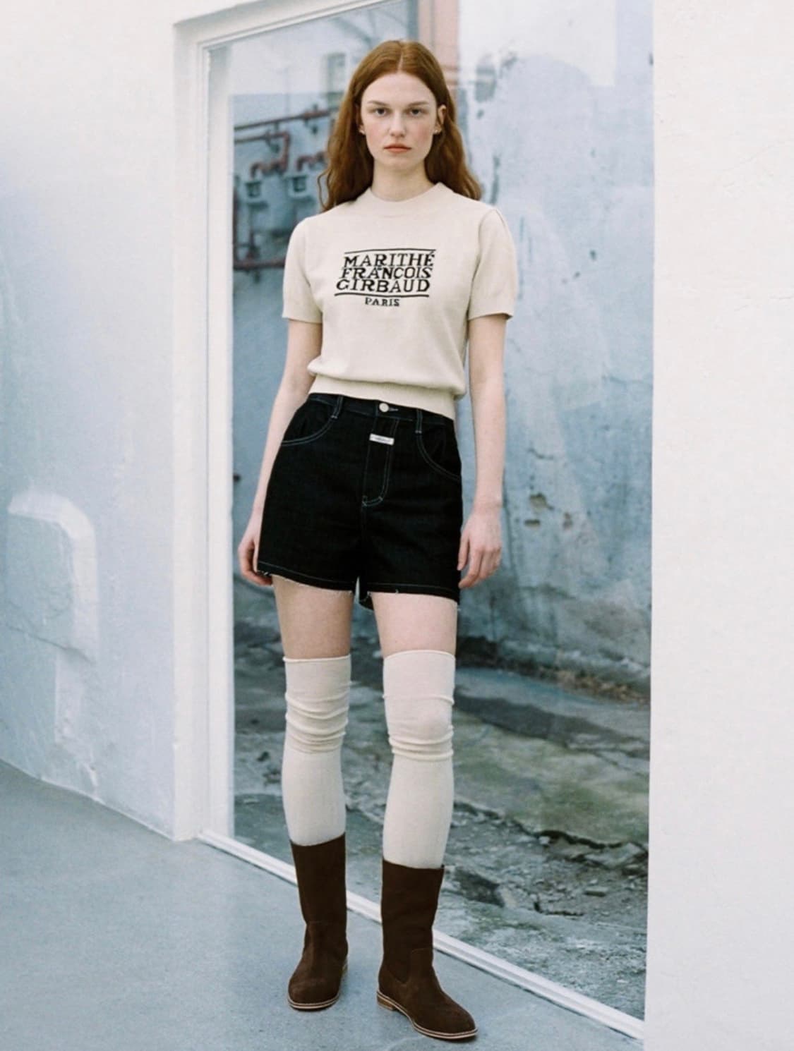 마리떼 반팔 니트 아이보리 S 상품이미지3