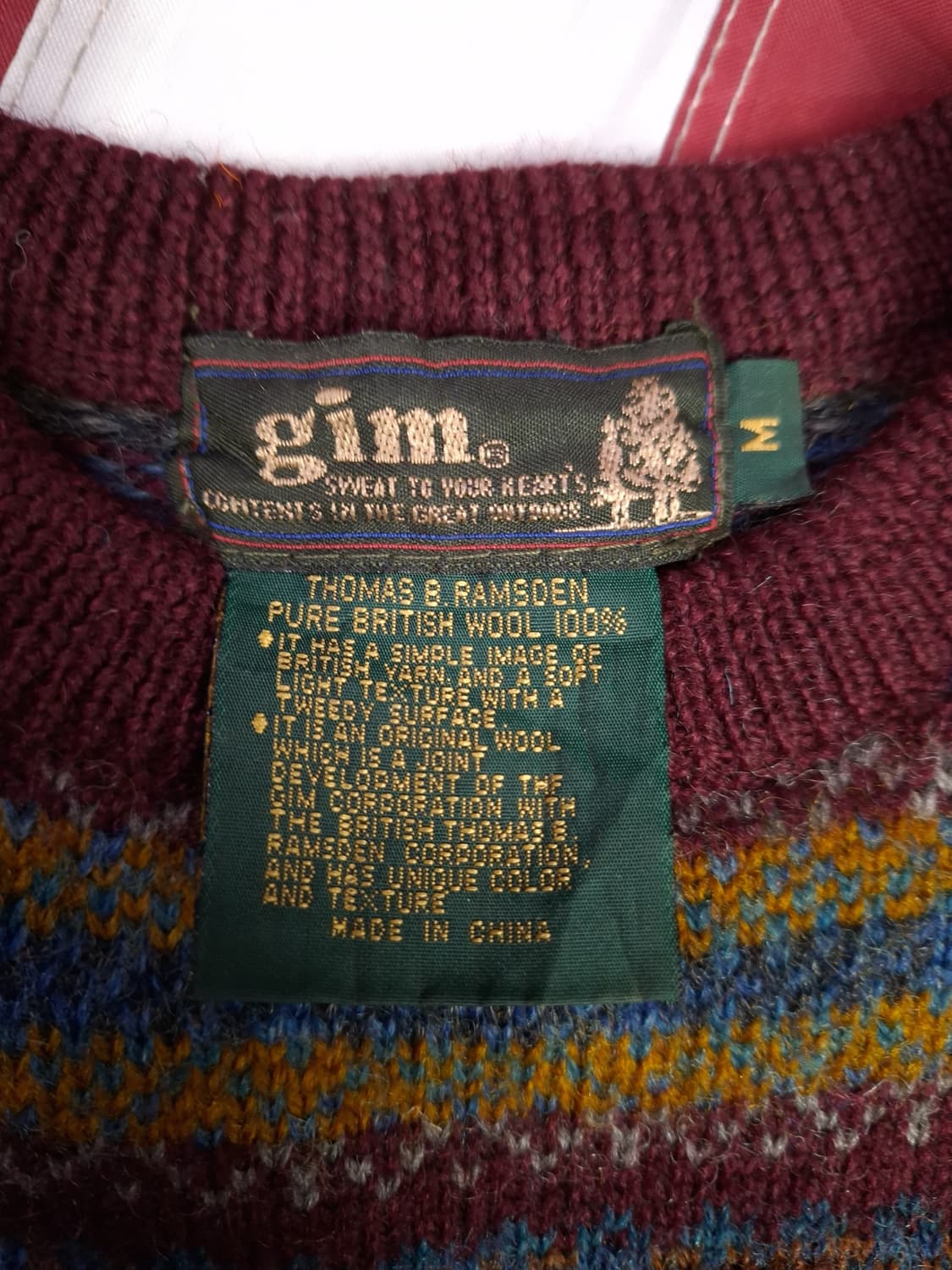 90's 빈티지 gim 울 페어아일 니트 상품이미지3