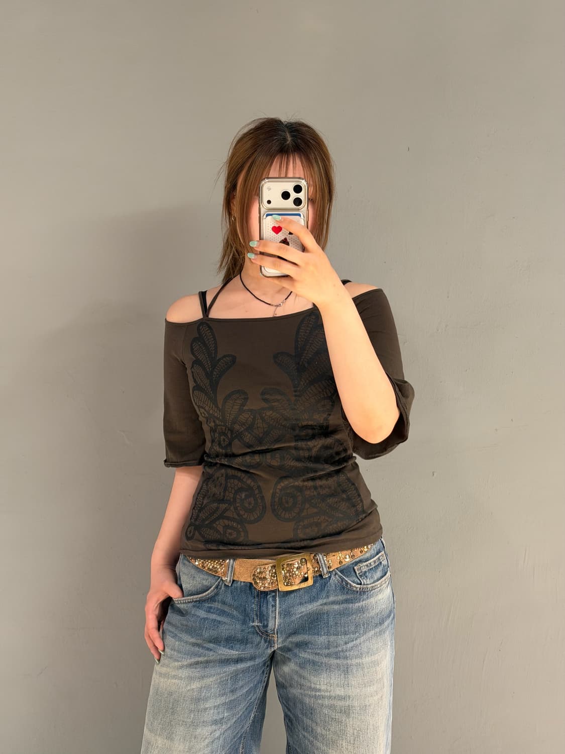 printing detail halter&off shoulder top 상품이미지3