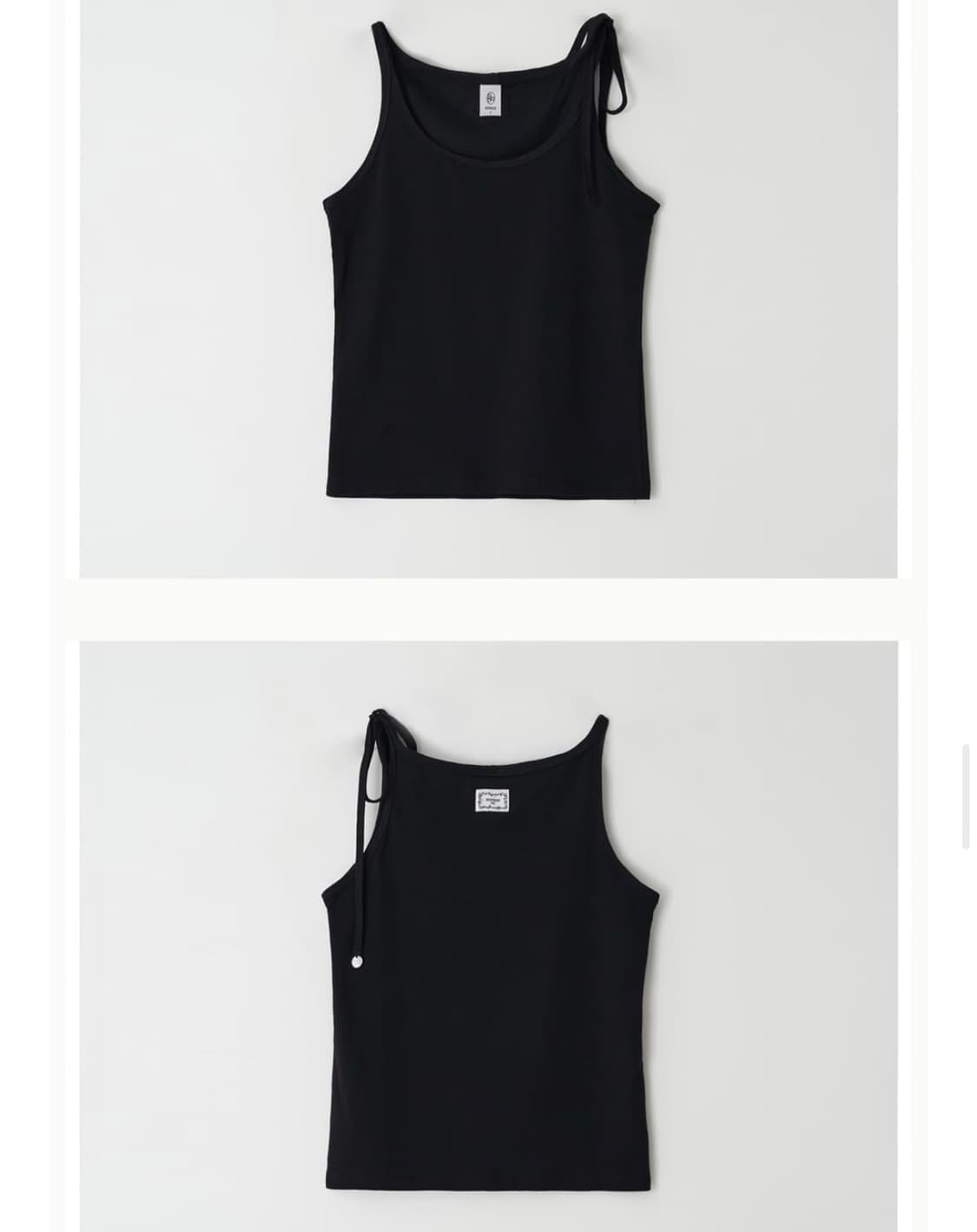 론론 팬던트 원숄더 리본 슬리브리스 블랙 상품이미지3