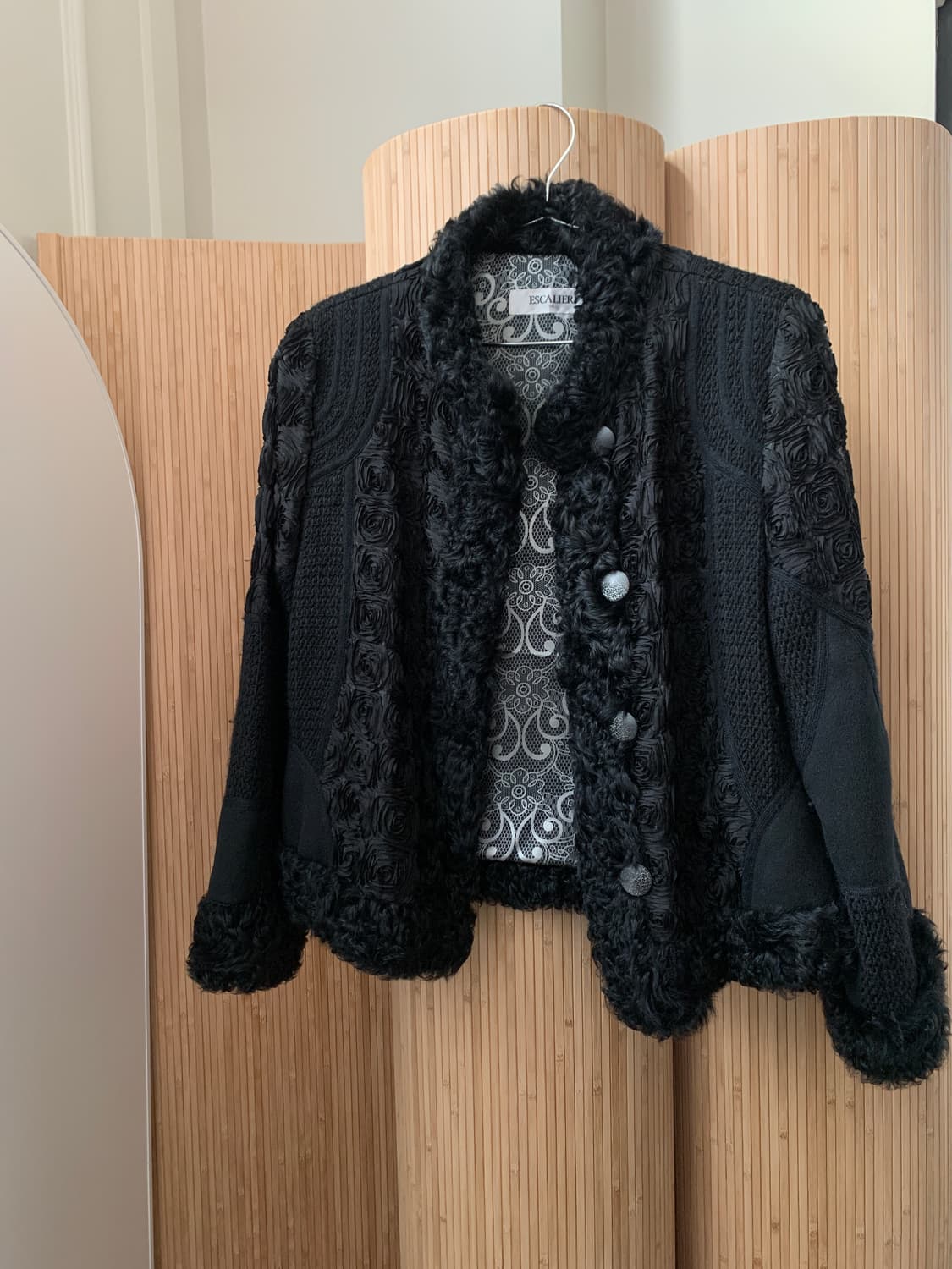 빈티지 블랙 양털 울 자켓 상품이미지6