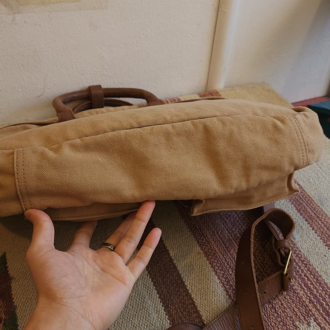 더블알엘 브리프 케이스 캔버스 레더 메신져백 상품이미지8