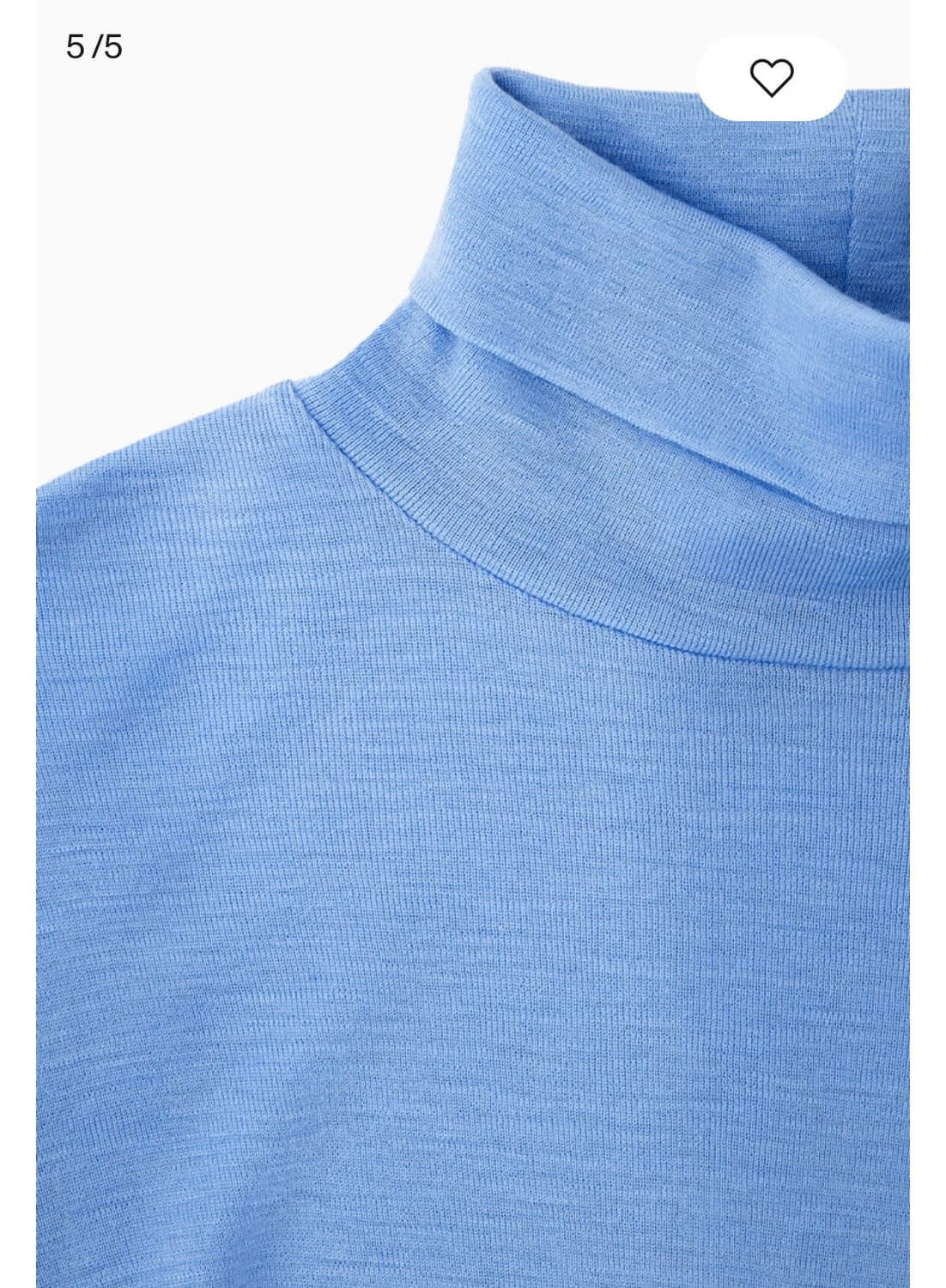 Cos 코스 메리노 울 터틀넥 탑 스카이블루 s 상품이미지4